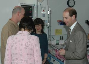 The Prince talked with parents of babies who are being cared for in the Intensuve Care Unit